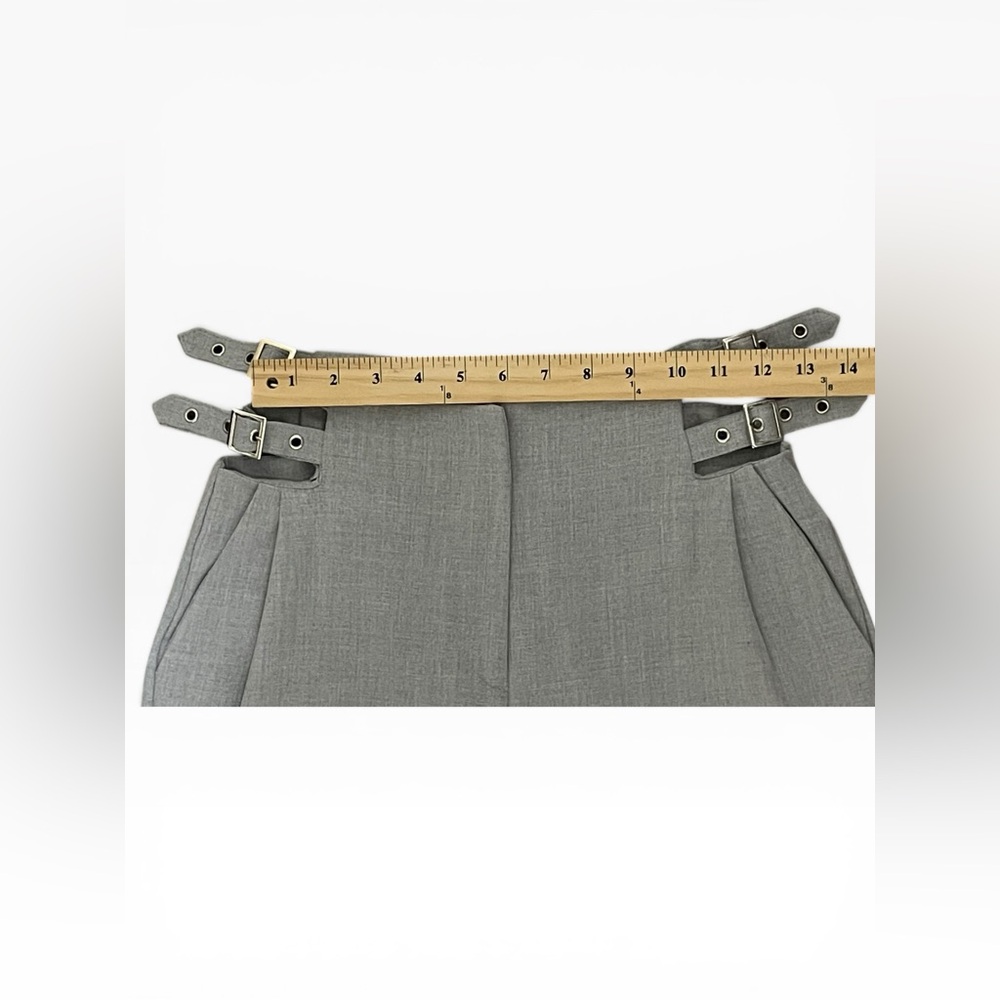 PiRAL Pants Small Gray Belt Waist Noche Buckle Slacks Trousers Career Wide Leg S - Picture 7 of 11